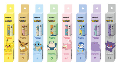Monami 153 x Pokémon Ballpoint Pen 3PCS Set Pikachu Eevee Snorlax Squirtle