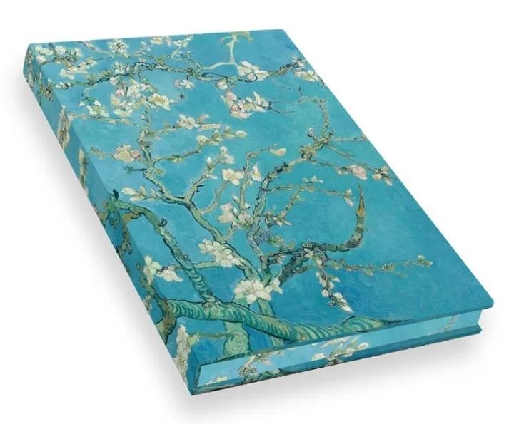 Notizbuch Echtleinen Van Gogh Blühende Mandelzweige: mit hochwertigem, unliniertem Zeichenpapier, Leinenbindung und Motiv-Farbschnitt (Notizbücher für Kunstliebhaber, Band 1) - Bild 2