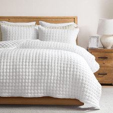 White King Size Quilt Bedding Sets with Pillow Shams, Lightweight Soft Bedspread