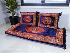 3 Tlg. Matratze Kissen orient Sitzecke Bodenkissen Sitzgruppe Toshak blau23 توشک