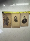 Lot 3 Antique Civil War Soldier CDV Photographs Military Portraits Vintage photo