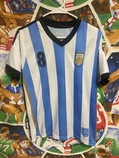 Argentina Men's Medium Striped #8 FIFA World Cup Soccer Jersey