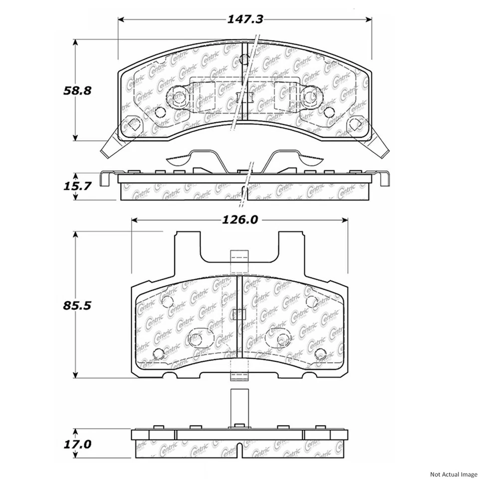 Front Disc Brake Pad Set Disc Brake Rotor C-Tek for Chevrolet K3500 1988-2000 - Image 4 of 4