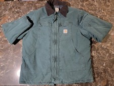 Vintage Carhartt C26 HTG Hunter Green Quilted Liner Artic Coat XL - 1998 USA