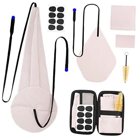 Saxophone Cleaning Kits with Case for Sax and Clarinet Flute Trumpet Beige