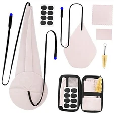 Saxophone Cleaning Kits with Case for Sax and Clarinet Flute Trumpet Beige