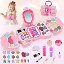 Kids Makeup Kit for Girl, Real Washable Makeup for Kid with Mirror, Kids Makeup