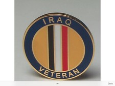 Iraq Veteran Lapel Badge 3D 25mm ( 1RQ-V C22 )