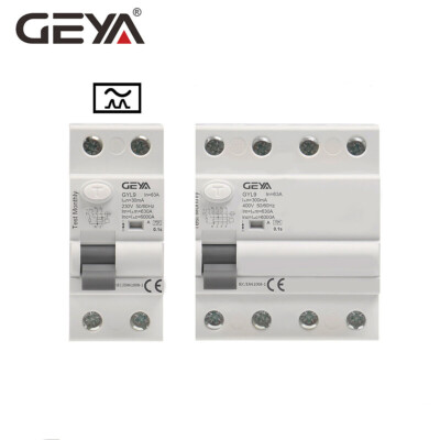 GEYA A Type ELCB Pulsating DC Circuit Breaker RCCB 2/4Pole 40/63A 100/300mA