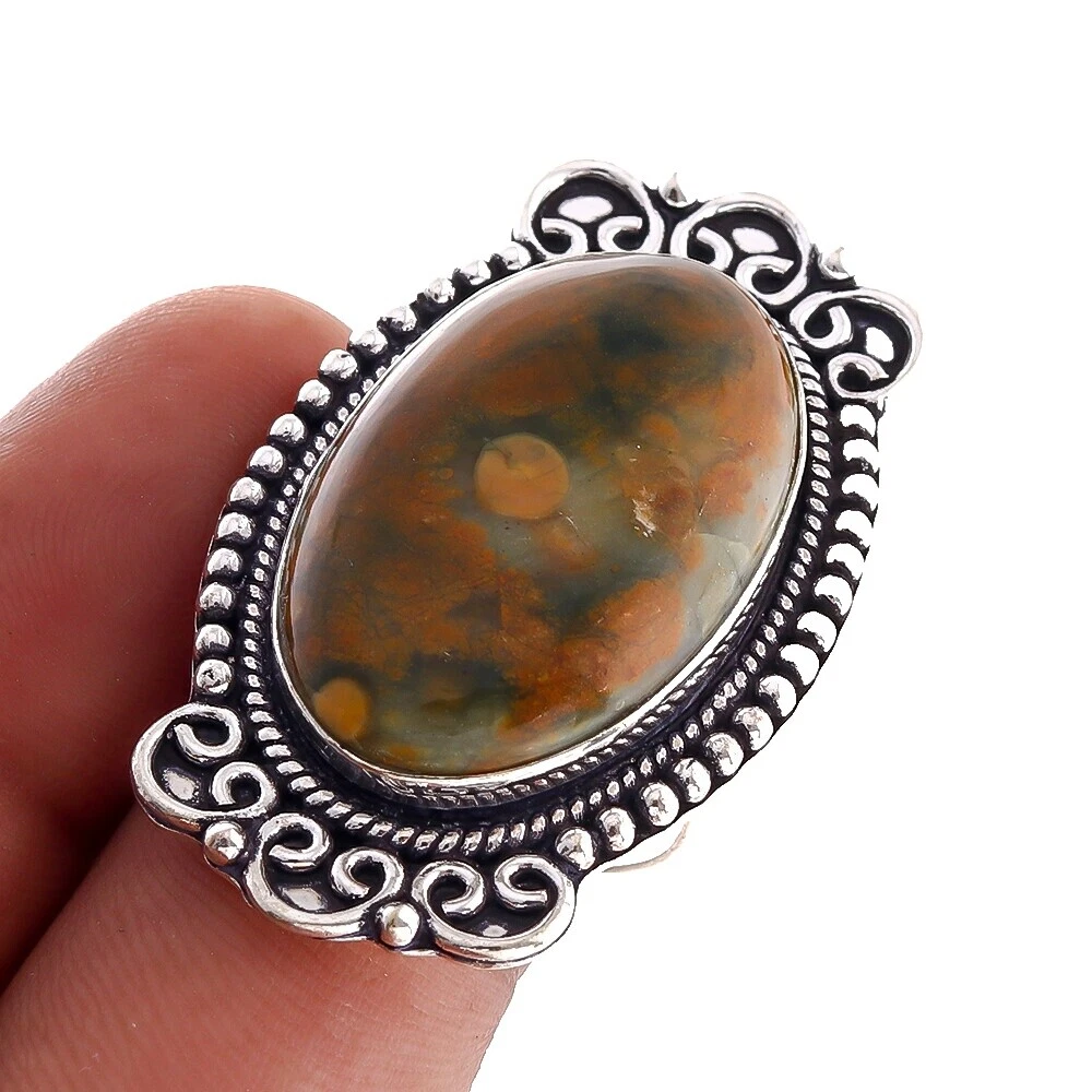 JASPE Chapado En Plata Joyería para Hombre