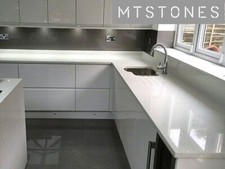 WHITE STARLIGHT KITCHEN WORKTOP QUARTZ SAMPLE LOW PRICES I FAST INSTALLATION
