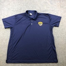 Nashville Predators Polo Shirt Mens XL Blue Spell Out Emblem Logo Hockey NHL