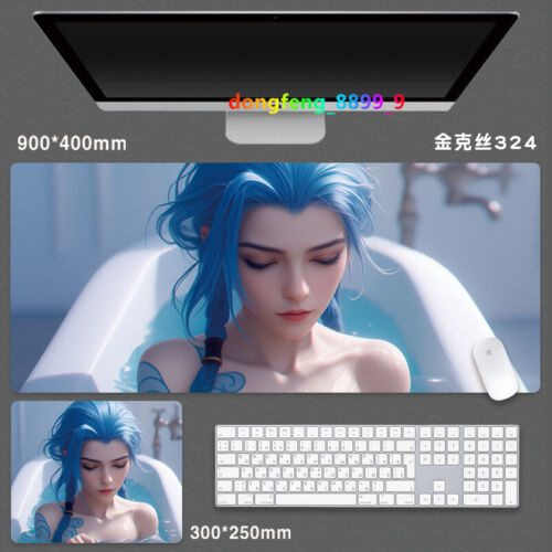Tappetino da tavolo Arcane: League of Legends Jinx tappetino per mouse in gomma oversize 3 mm 90 * 40 cm - Foto 13 di 57