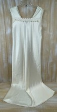 Eve Stillman Sleeveless Nightgown Ivory Satin Lingerie See pics for size/repair