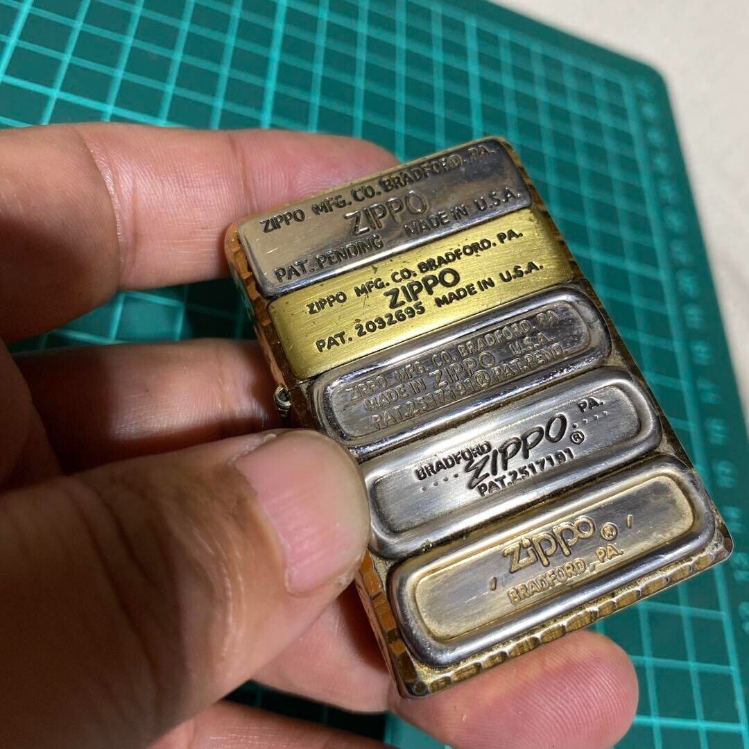 ZIPPO All Patterns w Bottom Successive Stamps Gold Color Oil ZIPPO All Patterns w Bottom Successive Stamps Gold Color Oil