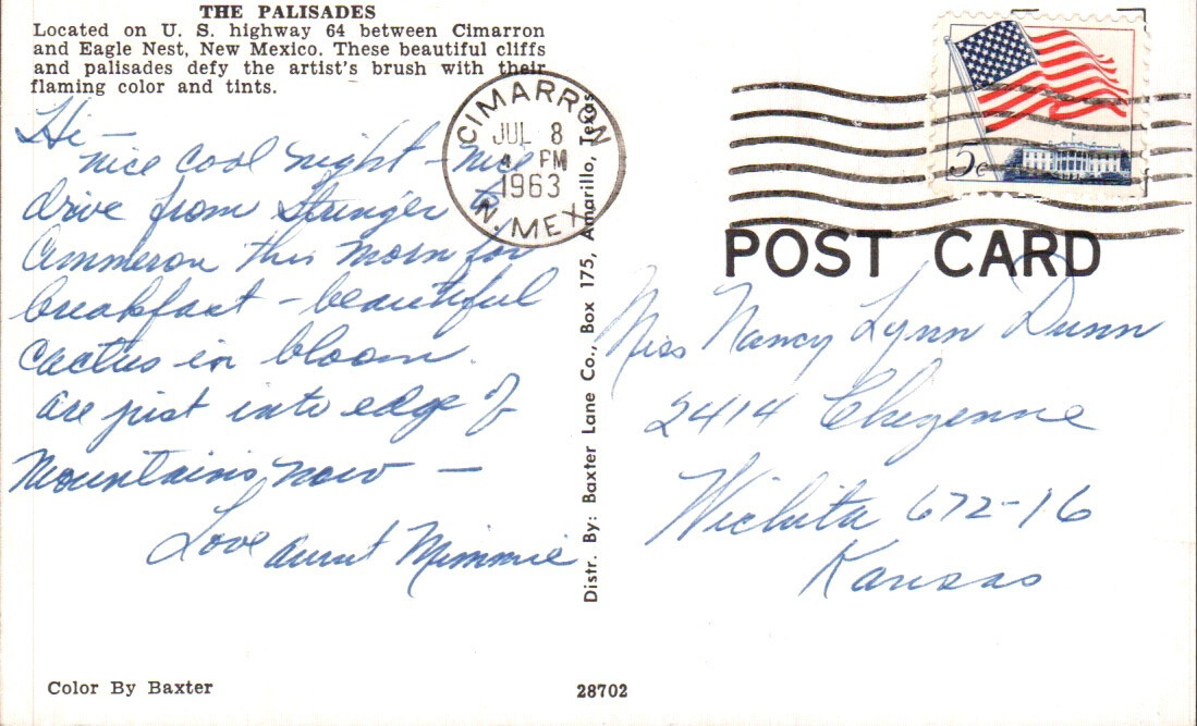 New Mexico NM, Palisades of Cimarron Canyon Taos Old Cars, c1960s