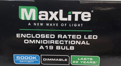 Maxlite Dimmable LED 13W Daylight Light Bulb A19 100W replacement 5000k- 16 PACK - Picture 4 of 4