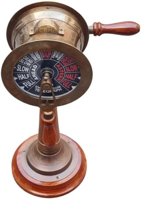 Nautical Style Ship's Engine Order Telegraph Brass and Wood Decorative Maritime - Image 2 of 3