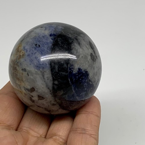 220g, 2.1"(52mm), Natural Sodalite Sphere Crystal Gemstone Ball @Brazil,B34216 - Picture 4 of 11