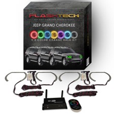 Rgb Multi Color Led Halo Kit Wifi App For 99-04 Jeep Grand Cherokee Headlights