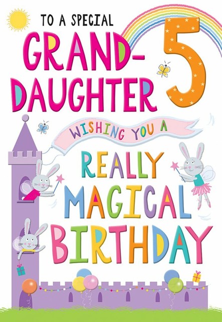 To A Special Granddaughter Happy 5th Birthday Card 9 X 6 Regal Rainbow Range For Sale Online Ebay