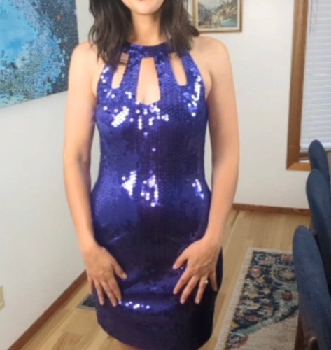 NWT Vintage 80s Niteline 10 Embellished Sequins High Neck Cocktail Party Dress - Picture 4 of 11