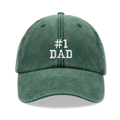 #1 Papa Baseball Cap Vintage Washed Unisex Mütze Sonne Best Vatertag Nr1 Awesome