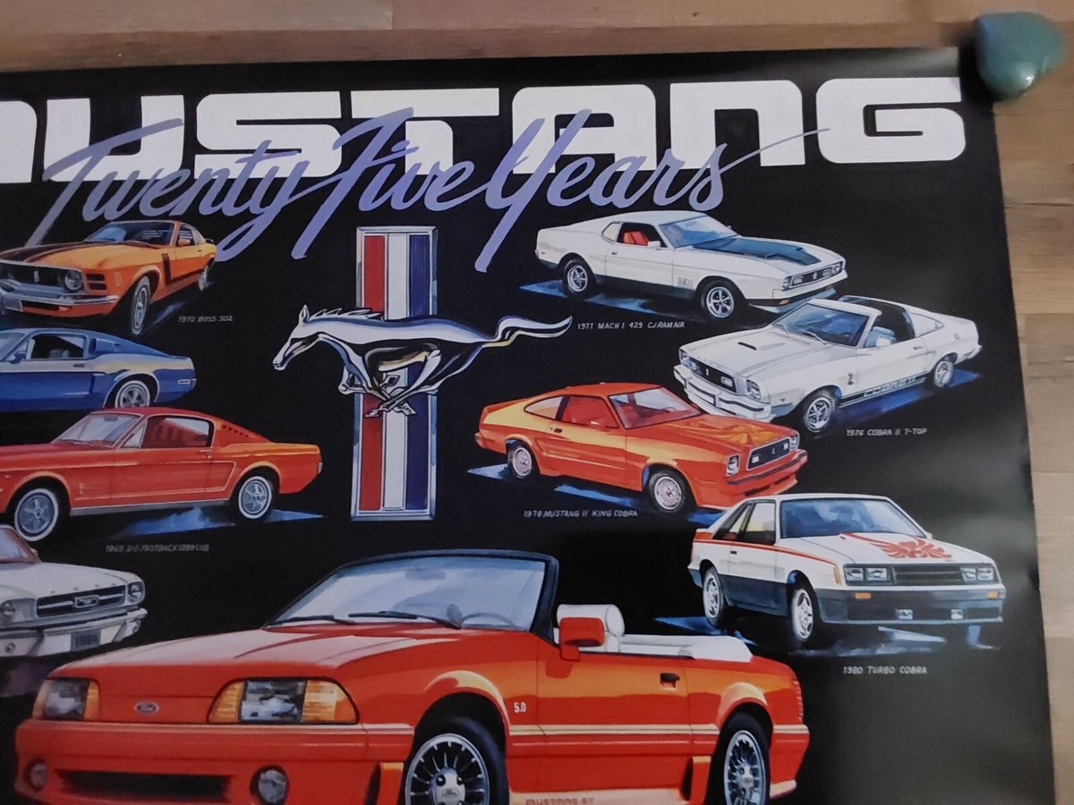 Ford Mustang 25 Years Anniversary 1964-1989 Dealer Only Poster