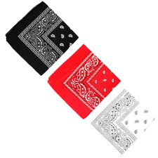 Pack Of 3 Bandana Paisley Cotton Headband Multi Colours Neck Scarf Head Wrap