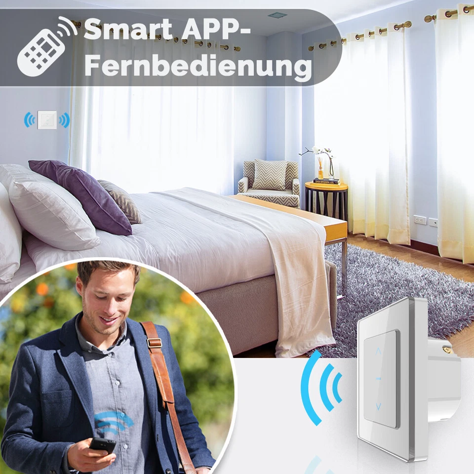 MOES WLAN Smart Rolladenschalter Jalousieschalter Zeitschaltuhr Alexa/Google App - Bild 3 von 4