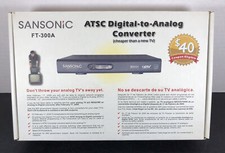 SANSONIC FT-300A ATSC Digital-to-Analog Converter Box w/Remote New Open Box
