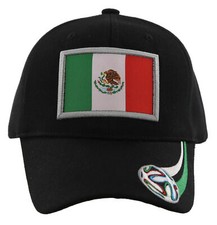 ¡NUEVO! GORRA DE BOLA BANDERA GRANDE DE MÉXICO COPA DEL MUNDO NEGRA