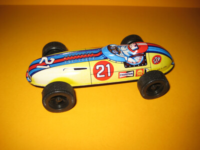 Vintage Tin Race Car - Japan - #21 - Champion - STP - Shell