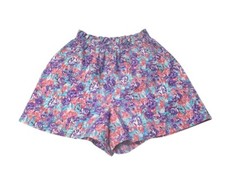Vintage Garan Floral High Waisted Elastic Shorts Women s Size Small Made In USA