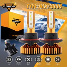 AUXBEAM H13 9008 LED Headlight Bulb Kit 10000LM High Low Beam Super Bright White