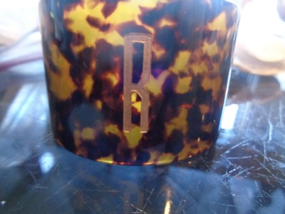 Mark And Graham Tortoise cuff BRACELET monogrammed R New without tag