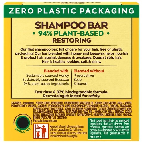Confezione da 3 confezioni barra shampoo a base vegetale Garnier Whole Blends Honey Treasures, 2 once - Foto 3 di 5