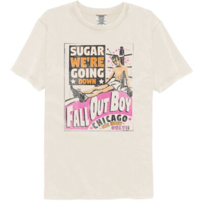Fall Out Boy Men's T-Shirt SUGAR WERE GOING DOWN LYRICS Music New Chicago Tour