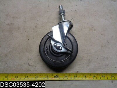 3-7/8''x1'' Locking Swivel Caster 4-1/2 OA High Stem L 2-1/4'' Stem Thread 1/2-13
