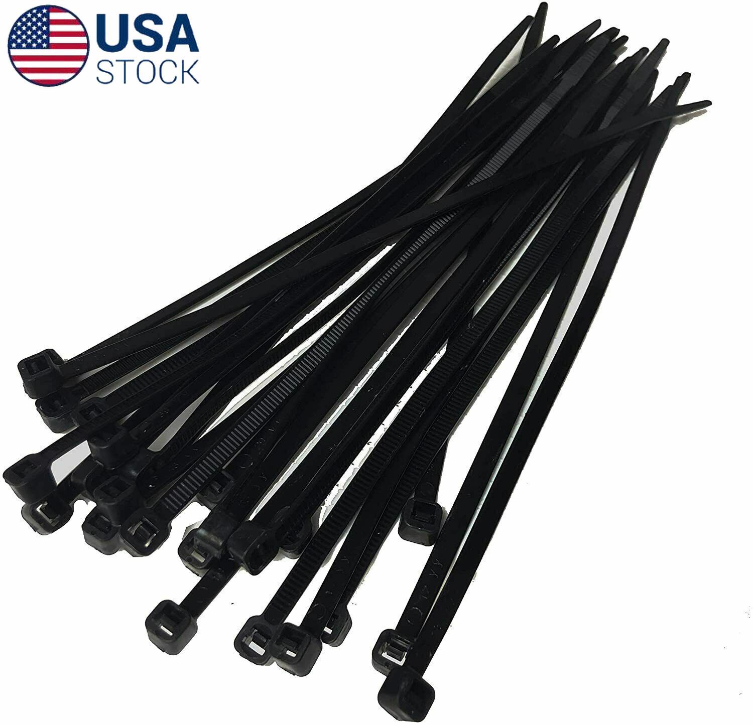 100 Cable Zip Ties 12 Inch Long Cable Ties Heavy Duty Nylon Cord Black