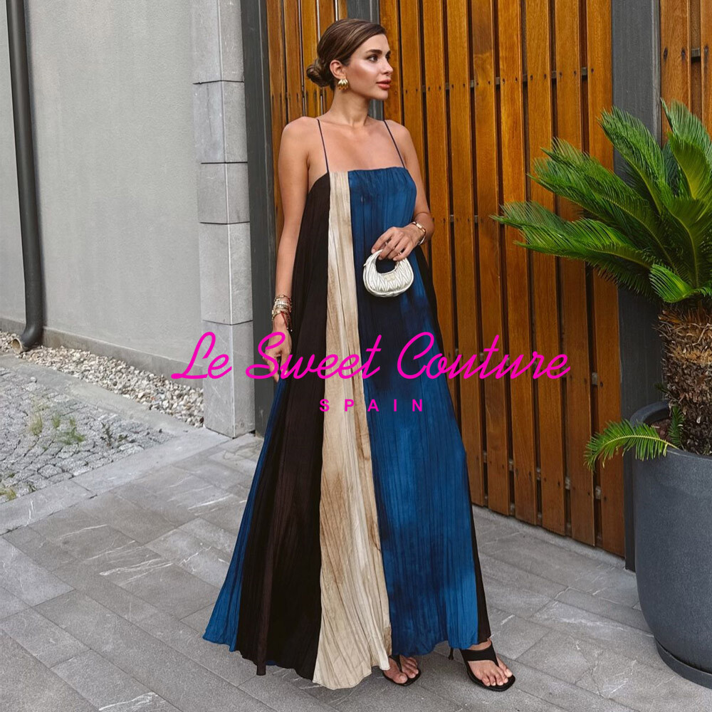 Massimo Dutti 【NEW】Printed satin midi dress (Massimo Dutti 