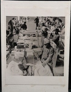 Print from Antique negative of MARBLE CARVERS at BARRE QUARRY Vermont 3of3