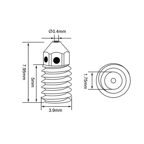 1 Piece Mini Hotend 0.2/0.4/0.6/0.8MM Nozzle Hardened Steel For Bambu Lab A1 _ke