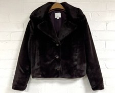 Ex Selfridges Vince Faux Fur Coat Size Small Rrp £490