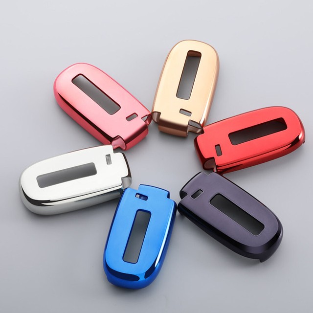 Chrome TPU Key Fob Cover Shell Case For Dodge Charger Challenger Jeep