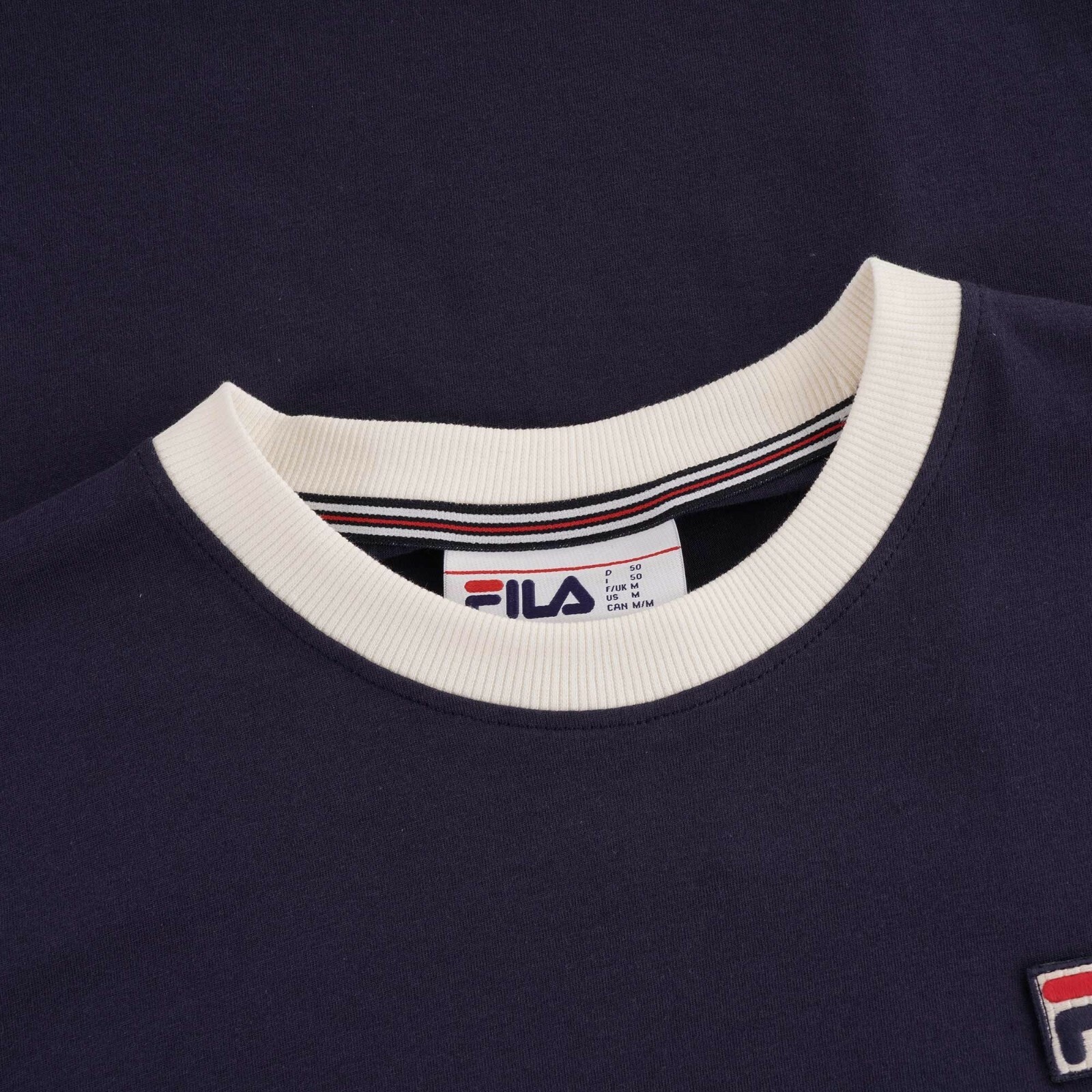 Fila Marconi Essential Ringer T shirt in Cappotto Sussurro Bianco LM1836AT 413