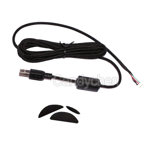Mouse Mice USB Nylon Braided Cable Line Wire & Feet For Logitech G500 G500S G5