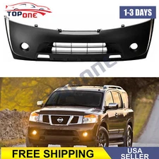 New Primed Front Bumper Cover W/O Sensor For 2008-2015 Nissan Armada NI1000252