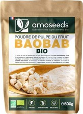 Poudre de Baobab Bio 500G | Énergie Articulations Belle Peau Immunité | Quali...
