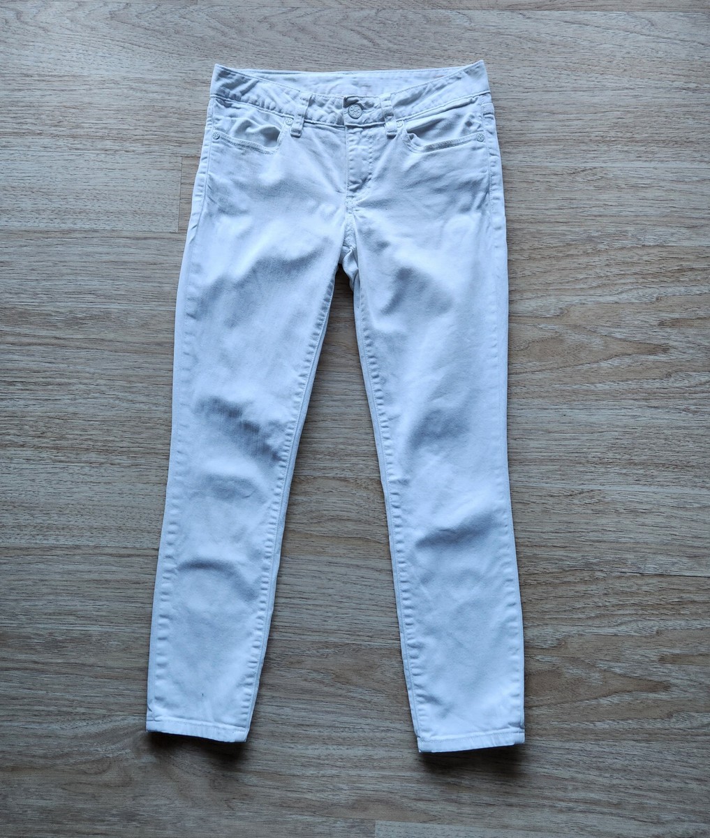 デニム・ジーパン TORY BURCH White Stretch Denim Jeans Tory Burch Cropped Skinny Jeans Zip Stretch Cotton Blend
